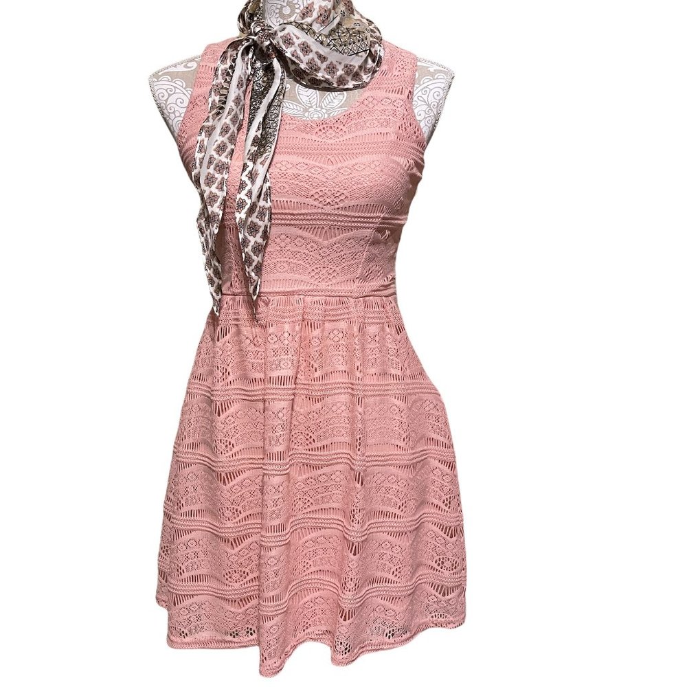 Charlotte Russe Pink Lace Dress in Pink size medium